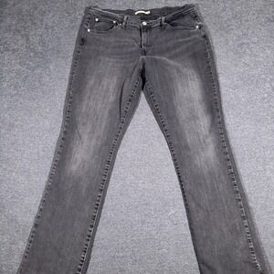 Levi's 414 Jeans Womens 32x32 Black Relaxed‎ Straight Leg Medium Wash Denim